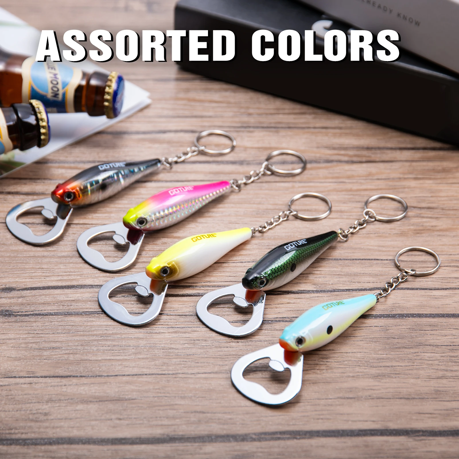 Kitchen Gadgets Everyone Needs - Goture 1 ชิ้นตกปลา Lure ที่เปิดขวดเหล็กคาร์บอนปลารูปแบบอุปกรณ์ตกปลาสําหรับเบียร์ Dining