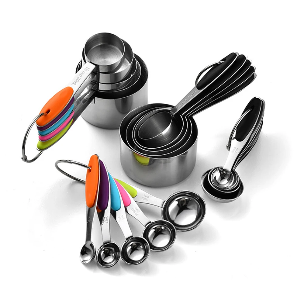 Kitchen Gadgets Products - 5/10 ชิ้นสแตนเลสวัดถ้วยและช้อนชุดอุปกรณ์ครัวสําหรับเบเกอรี่เค้กทําอาหารทําวัดเครื่องมือห้องครัว