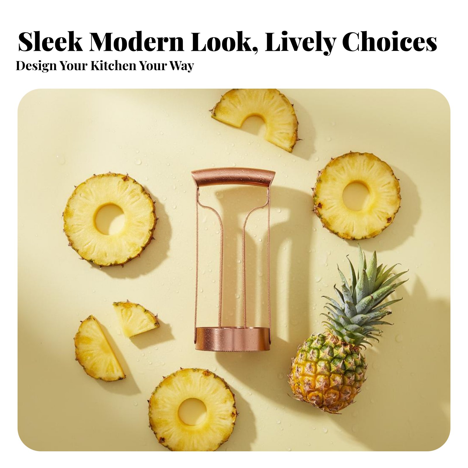 Kitchen Gadgets Tools - เครื่องตัดสับปะรดสแตนเลส ตัดแกนและหั่นเป็นชิ้น เครื่องตัดสับปะรดสแตนเลส อุปกรณ์ครัว ใช้งานง่าย ประหยัดแรง