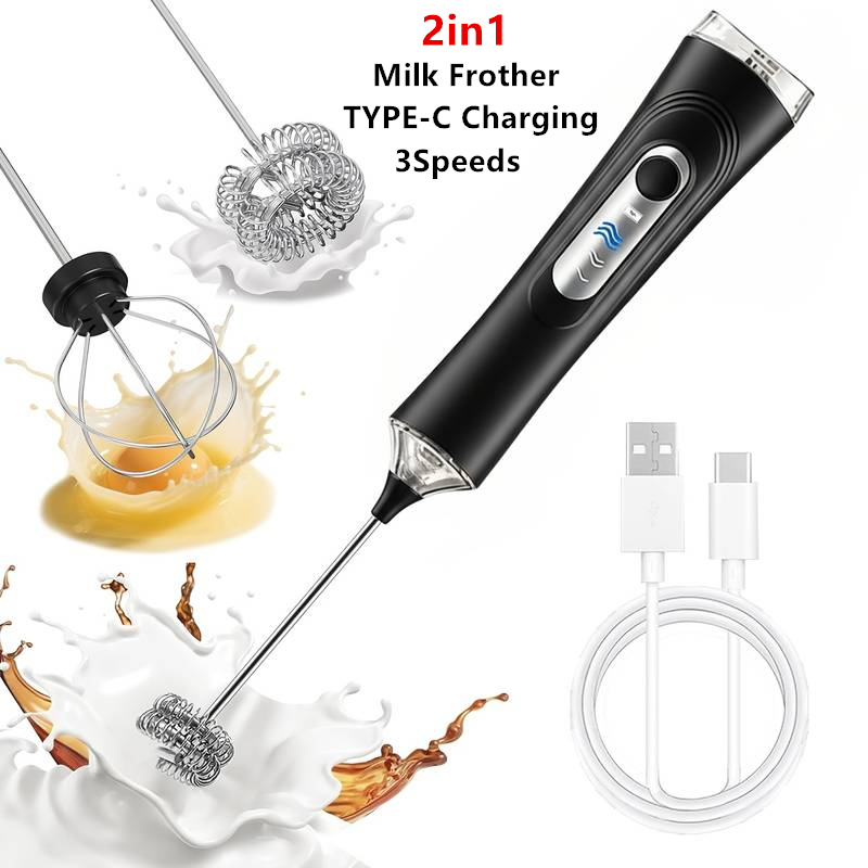 Kitchen Gadgets Products - เครื่องตีฟองนมไฟฟ้า + เครื่องตีไข่ ไร้สาย ชาร์จแบบ Type-C