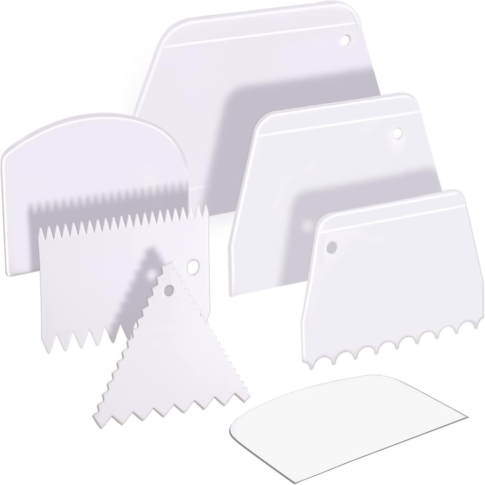 Silicone Spatula Set - ชุดอุปกรณ์ขูดและปาดแป้งทำขนม 7 ชิ้น ชุดเครื่องมือตกแต่งเค้ก ที่ขูดชาม ที่ขูดเค้ก
