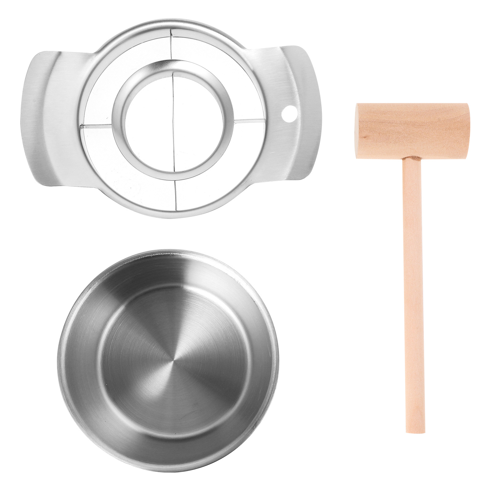 Kitchen Gadgets Tools - ชุดเครื่องมือแยกเมล็ดทับทิมสแตนเลส 1 ชุด พร้อมค้อนไม้ ที่ปอกผลไม้ อุปกรณ์ครัว