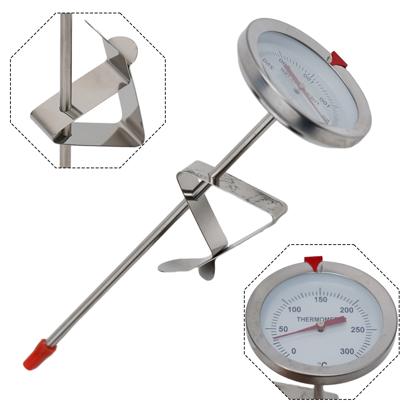 Kitchen Gadgets Products - เทอร์โมมิเตอร์วัดอุณหภูมิอาหารแบบสแตนเลส อุปกรณ์ครัว วัดอุณหภูมิการปรุงอาหาร 0~300 ℃ นม