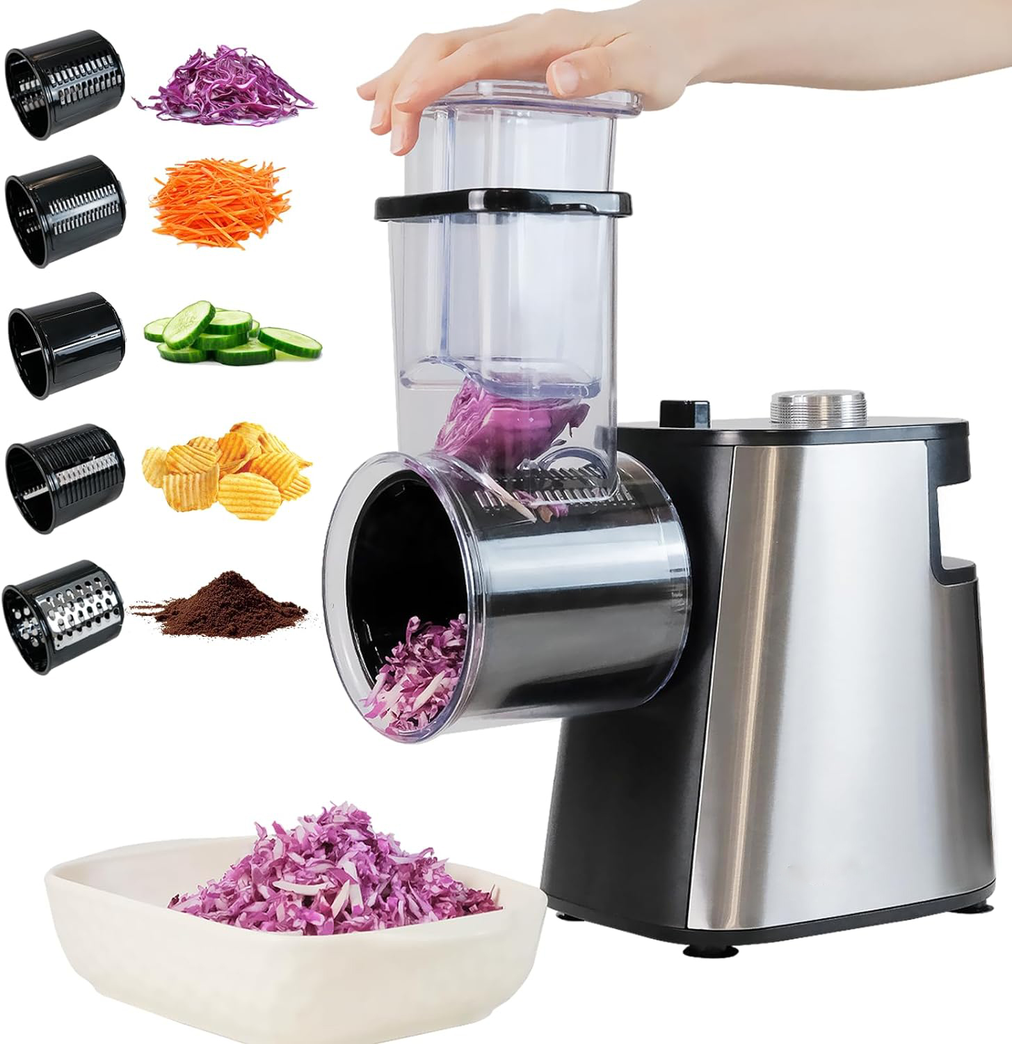 Kitchen Gadgets Vegetable Cutter - เครื่องหั่นอาหาร เครื่องขูดชีส อุปกรณ์ครัว เครื่องตัดผักไฟฟ้าอัตโนมัติ