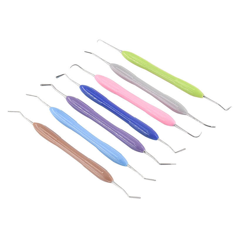 Silicone Spatula Set - ชุดอุปกรณ์อุดฟันเรซิ่น 7 ชิ้น/ชุด พร้อมด้ามจับซิลิโคน ชุดอุปกรณ์ตกแต่งฟันเพื่อความสวยงาม สำหรับมีดเรซิ่นและอุปกรณ์ปาดเรซิ่น