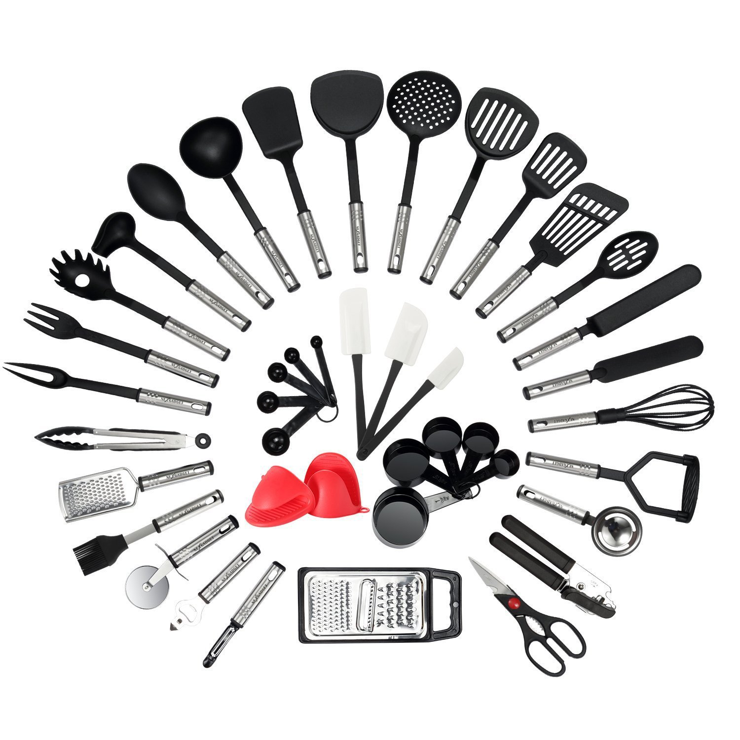 Kitchen Gadgets & Toys - ลดราคาพิเศษ ชุดอุปกรณ์ครัว/เครื่องมือทำอาหาร/อุปกรณ์เสริม/เครื่องครัว 42 ชิ้น ทำจากไนลอนกันติด ทนความร้อน