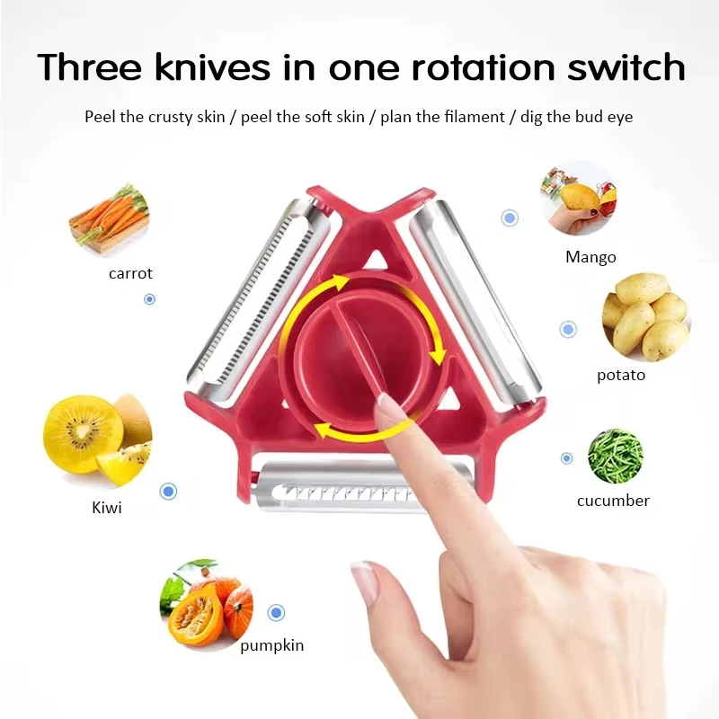 Kitchen Gadgets Vegetable Cutter - ชุดเครื่องมือปอกผัก 3 ชิ้น พร้อมที่ขูด ที่หั่น และที่ซอย
