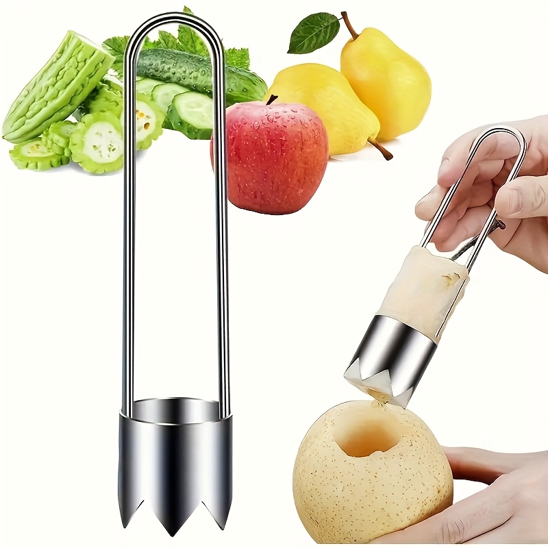 Kitchen Gadgets Tools - เครื่องมือเอาแกนผลไม้และผักสแตนเลส อุปกรณ์กำจัดเมล็ดพริกหยวก เครื่องมือคว้านแกนแอปเปิลและลูกแพร์ อุปกรณ์ครัว