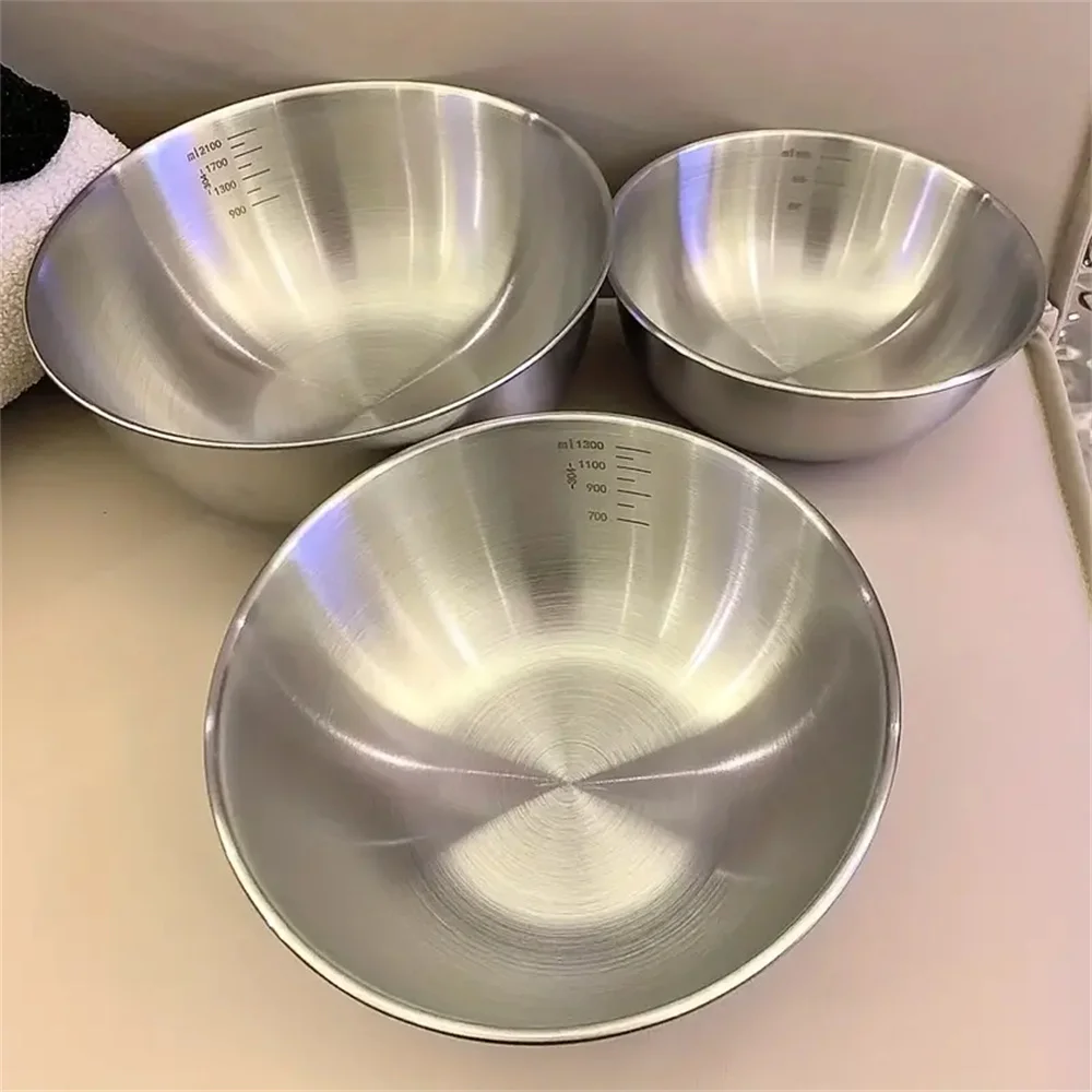 Kitchen Gadgets Organizer - ชุดชามสแตนเลส 1-3 ใบ พร้อมสเกลวัด สำหรับทำอาหาร อบขนม