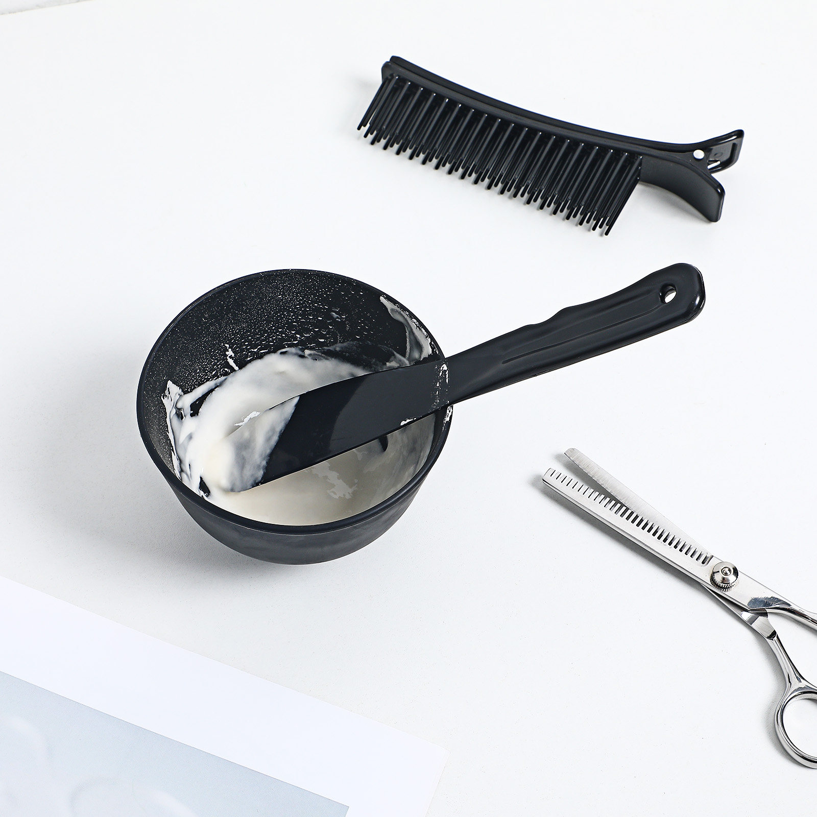 Silicone Spatula Set - ชุดชามผสมซิลิโคนสำหรับดูแลผิวหน้า พร้อมไม้พายสำหรับทาแบบแบนที่ออกแบบตามหลักสรีรศาสตร์ สำหรับทำมาส์ก DIY ผสมมาส์กโคลน อุปกรณ์สปา