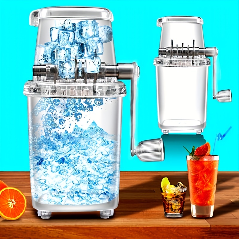 Kitchen Gadgets Blender - เครื่องบดน้ำแข็งขนาดเล็กแบบมือหมุน เครื่องไสและสับน้ำแข็งอเนกประสงค์ เครื่องปั่นน้ำแข็งใสสำหรับทำสมูทตี้ อุปกรณ์สำหรับบ้าน ครัว และบาร์