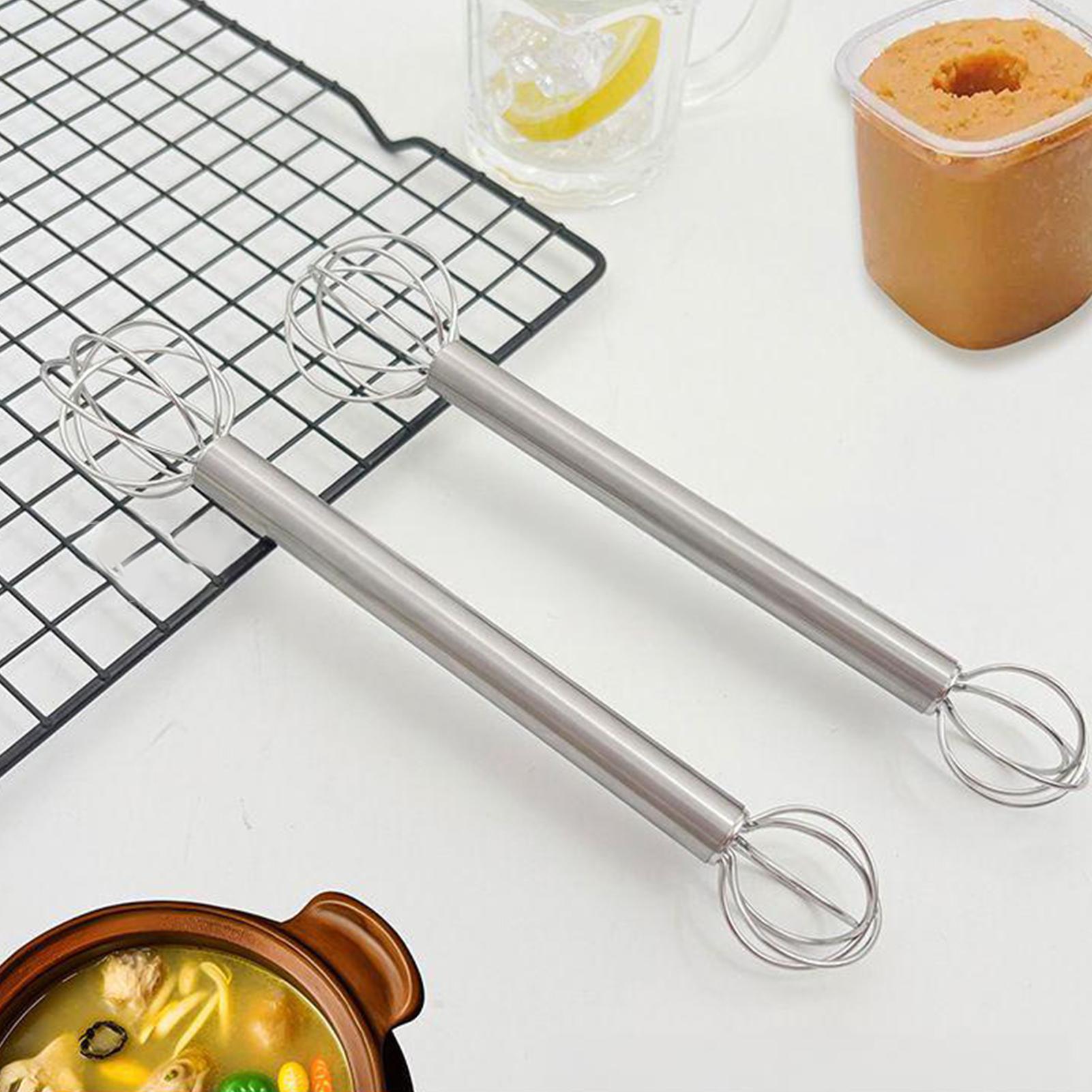 Kitchen Gadgets Products - ไม้คนมิโซะ สแตนเลส 304 แบบสองหัว ที่ตีครีมแบบใช้มือ ช้อนคนอาหาร
