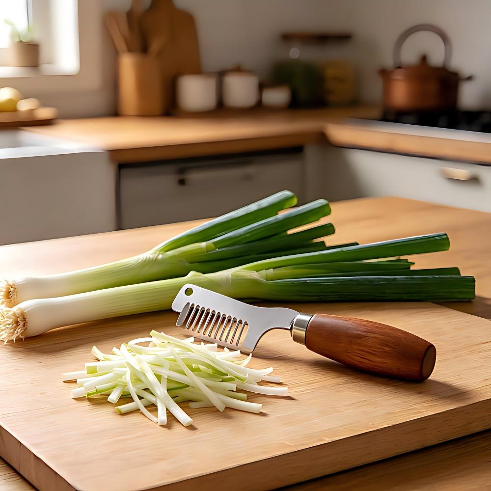 มีดสไลซ์ต้นหอมสแตนเลส ด้ามไม้  - Kitchen Gadgets Green บทวิจารณ์และราคา