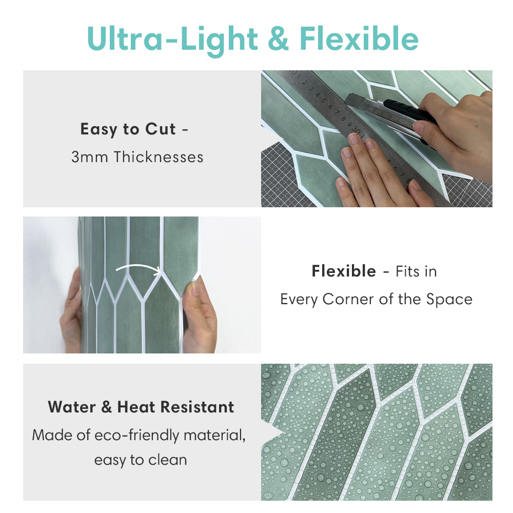 1/10pcs 3D สติกเกอร์กระเบื้อง, - Kitchen Gadgets Green บทวิจารณ์และราคา