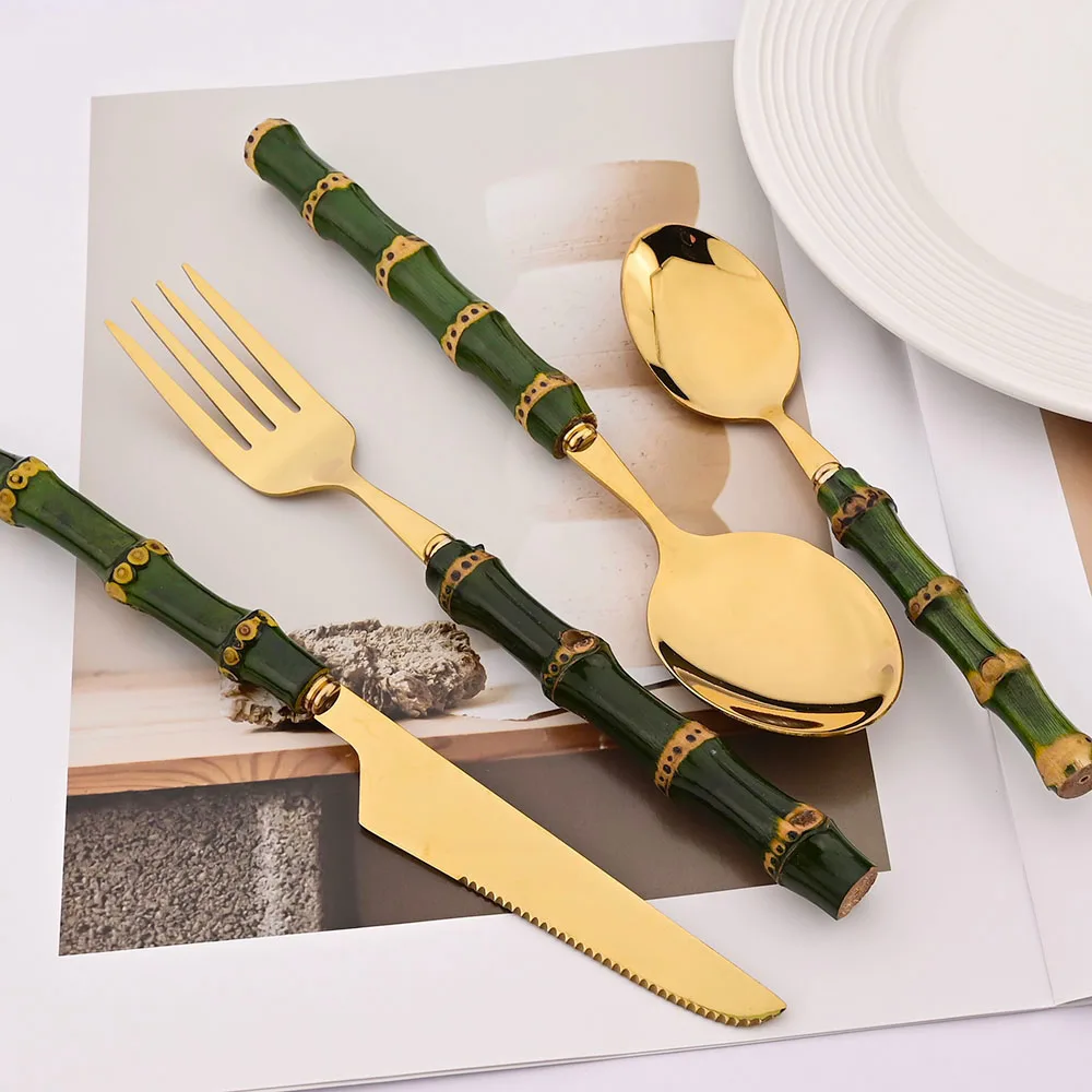 ชุดอาหารเย็นด้ามไม้ไผ่ธรรมชาติ - Kitchen Gadgets Green บทวิจารณ์และราคา