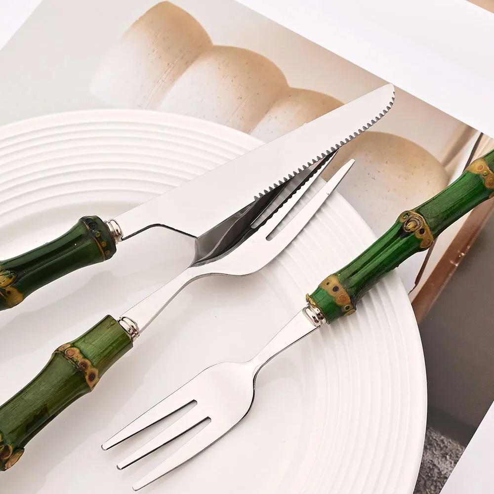 ชุดอาหารเย็นด้ามไม้ไผ่ธรรมชาติ - Kitchen Gadgets Green บทวิจารณ์และราคา
