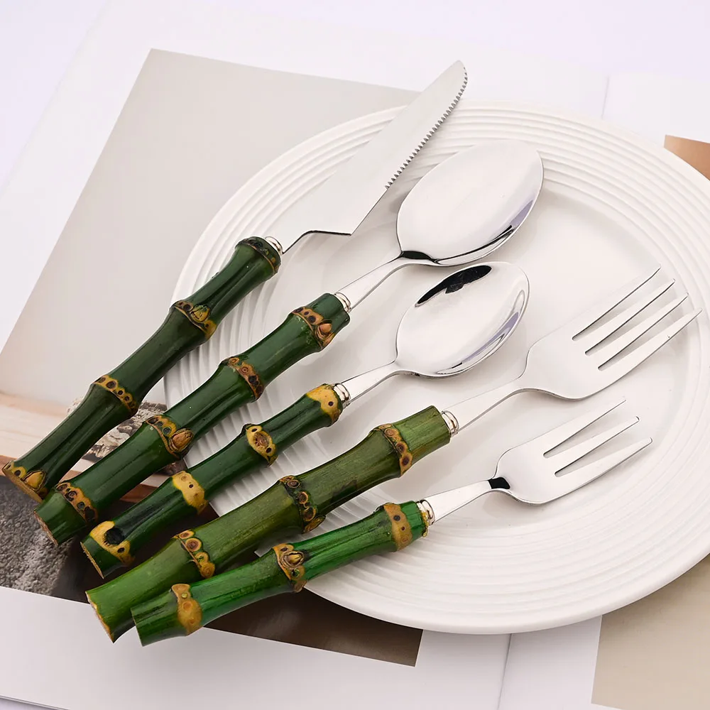 ชุดอาหารเย็นด้ามไม้ไผ่ธรรมชาติ - Kitchen Gadgets Green บทวิจารณ์และราคา