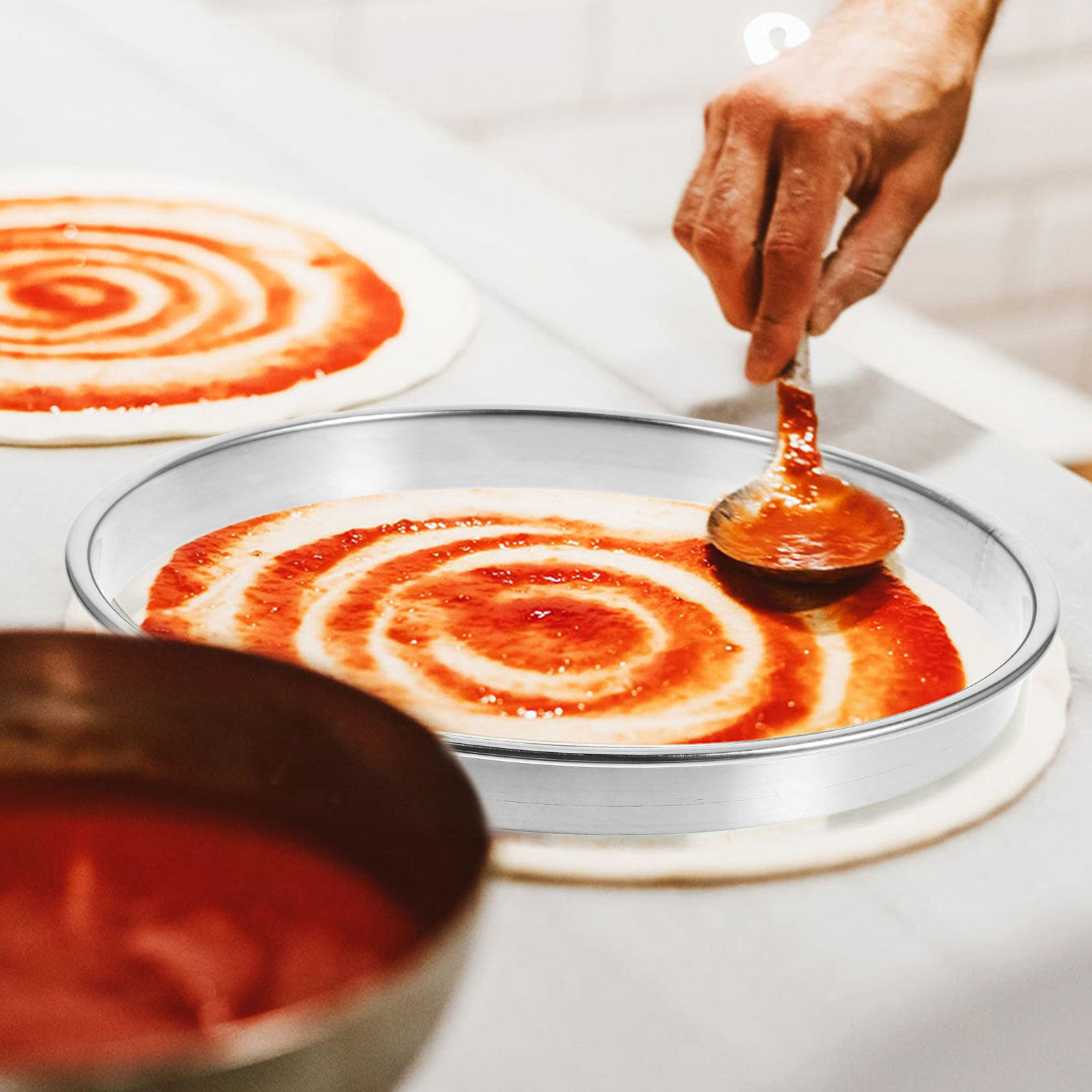 วงแหวนพิซซ่าโลหะ วงแหวนมัฟฟินส - Pizza Stone Baking บทวิจารณ์และราคา