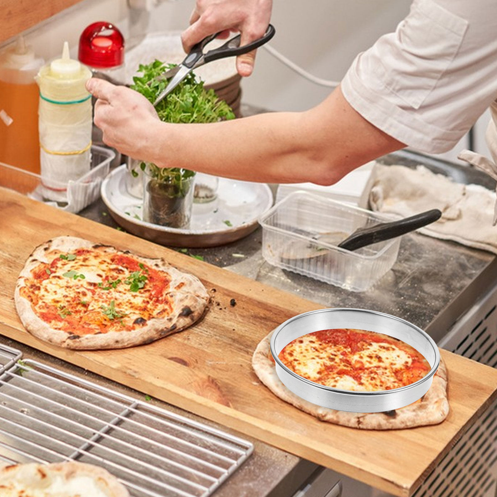 วงแหวนพิซซ่าโลหะ วงแหวนมัฟฟินส - Pizza Stone Baking บทวิจารณ์และราคา
