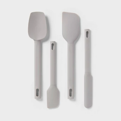 ชุดตะหลิวหลากแบบ 4 ชิ้น สีเทา  - Silicone Spatula Set บทวิจารณ์และราคา