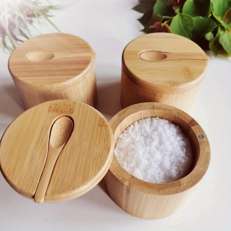 ชุดกระปุกใส่เครื่องปรุงรสไม้ไผ - Kitchen Gadgets Organizer บทวิจารณ์และราคา