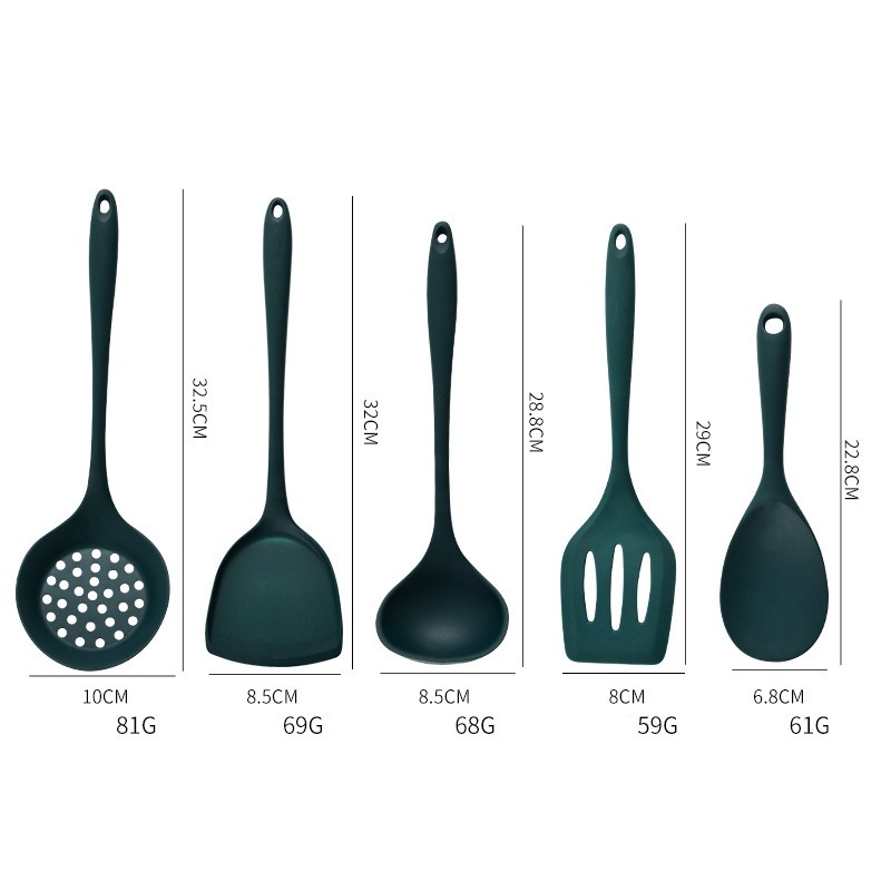 ชุดอุปกรณ์ครัวซิลิโคนเกรดอาหาร - Kitchen Gadgets Green บทวิจารณ์และราคา