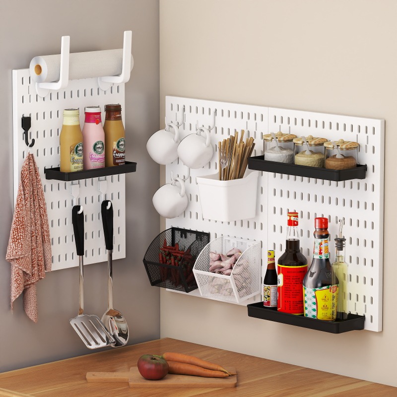 แผ่นเก็บของติดผนังแบบไม่ต้องเจ - Kitchen Gadgets Organizer บทวิจารณ์และราคา