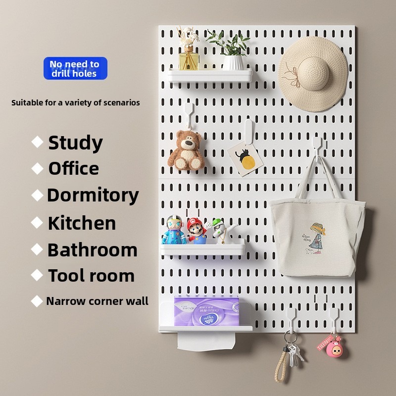 แผ่นเก็บของติดผนังแบบไม่ต้องเจ - Kitchen Gadgets Organizer บทวิจารณ์และราคา